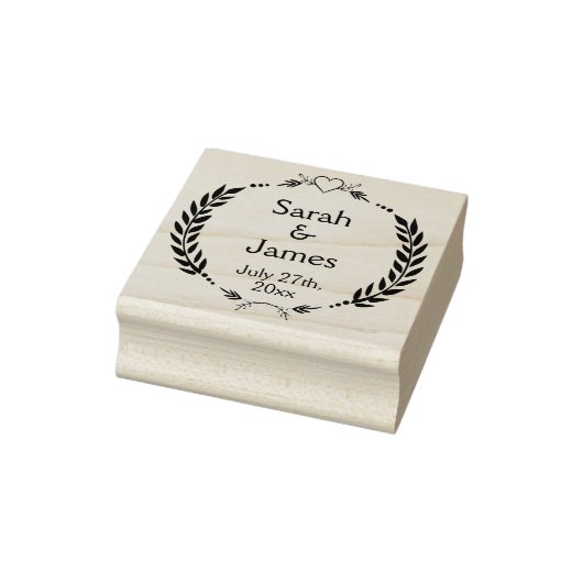 Aangepaste namen en huwelijksdatum Rubberstempel (Stempel)