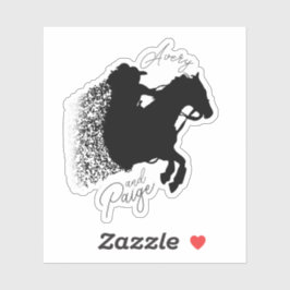 Aangepaste namen en kleuren Horse Girl T-shirt Sticker