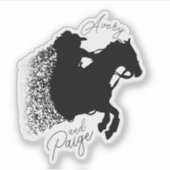 Aangepaste namen en kleuren Horse Girl T-shirt Sticker (Voorkant)