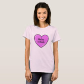 Aangepaste namen en tekstliefdeshart t-shirt (Voorkant volledig)
