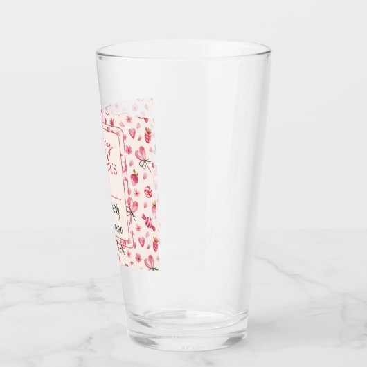 Aangepaste namen, Girly Galentine's Day Pint Glass Glas (Links)