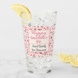 Aangepaste namen, Girly Galentine's Day Pint Glass Glas