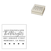Aangepaste namen & harten familie retour adres rubberstempel (Gestempeld)