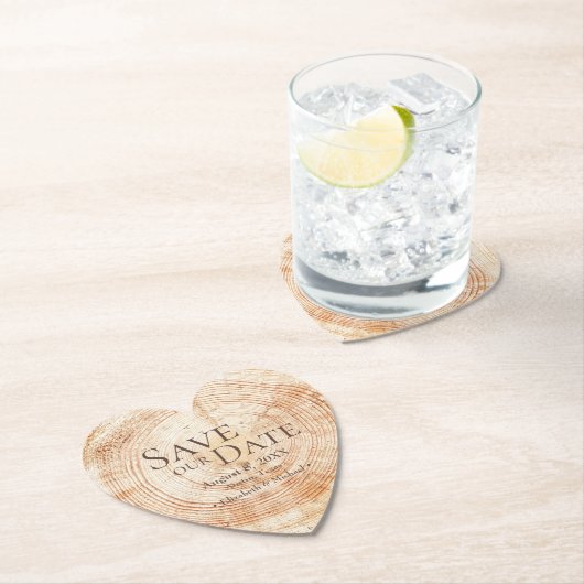 Aangepaste namen Hout grain Wedding Rustic Kartonnen Onderzetters (Insitu)