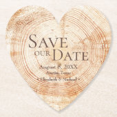 Aangepaste namen Hout grain Wedding Rustic Kartonnen Onderzetters (Voorkant)
