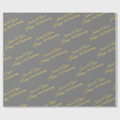 Aangepaste namen, Jubileum, Gouden Script op grijs Cadeaupapier (Vlak)