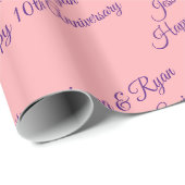 Aangepaste namen, Jubileum, Paarse script op perzi Cadeaupapier (Rol Hoek)