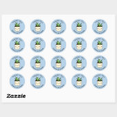 Aangepaste namen Kawaii Succulent Blue Dank je Sea Ronde Sticker (Vel)