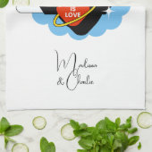 Aangepaste namen "Liefde is Liefde" Theedoek (Gevouwen)