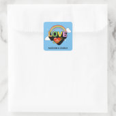 Aangepaste namen "Liefde is Liefde" Vierkante Sticker (Tas)