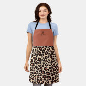 Aangepaste namen Luxe Leopard Apron chic Schort (Gedragen)
