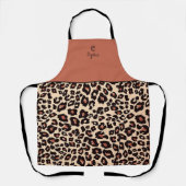 Aangepaste namen Luxe Leopard Apron chic Schort (Voorkant)