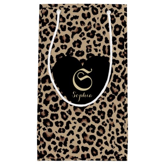 Aangepaste namen Luxury Cheetah Love Klein Cadeauzakje (Voorkant)