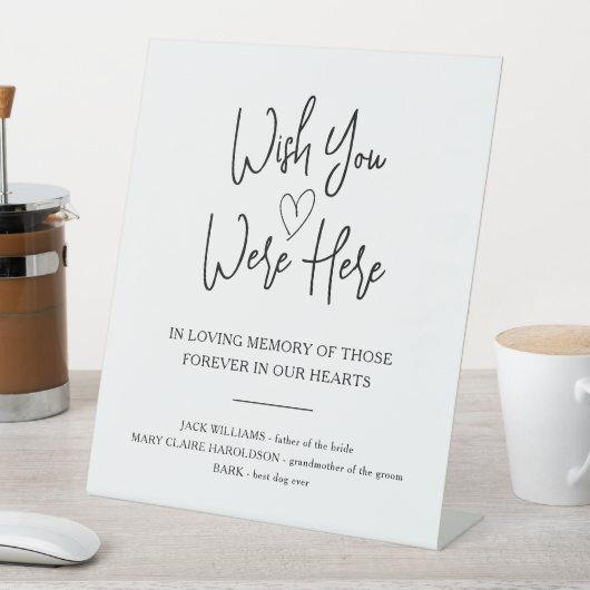 Aangepaste namen Memorial in Loving Memory Bruilof Reclamebord Met Voetstuk (Insitu)