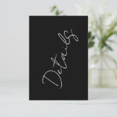 Aangepaste namen Modern Black Details Accommodatie RSVP Kaartje (Staand voorkant)