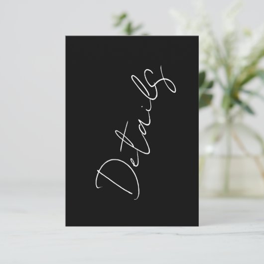 Aangepaste namen Modern Black Details Accommodatie RSVP Kaartje (Staand voorkant)