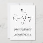 Aangepaste namen Modern Black en White The Wedding Kaart (Voorkant)