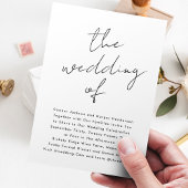 Aangepaste namen Modern Black White The Wedding of Kaart