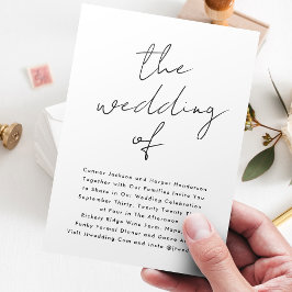 Aangepaste namen Modern Black White The Wedding of Kaart