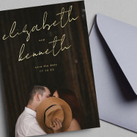 Aangepaste namen Modern Gold Photo Save Our Date