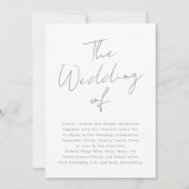 Aangepaste namen Modern Sage Groen Wit De bruiloft Kaart (Voorkant)
