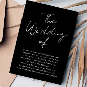 Aangepaste namen Modern Wit & Zwart De bruiloft Kaart