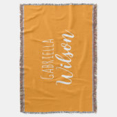 Aangepaste namen moderne oranje minimalistisch deken (Voorkant Verticaal)