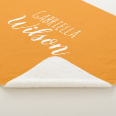 Aangepaste namen moderne oranje minimalistisch sherpa deken (3/4)
