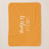 Aangepaste namen moderne oranje minimalistisch sherpa deken (Voorkant)