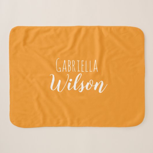 Aangepaste namen moderne oranje minimalistisch sherpa deken (Voorkant (horizontaal))