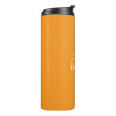 Aangepaste namen moderne oranje minimalistisch thermosbeker (Gedraaid links)