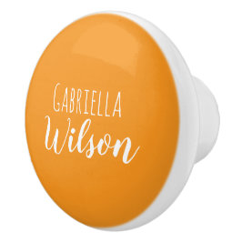 Aangepaste namen moderne oranje minimalistische keramische knop