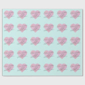 Aangepaste namen of Initialen Glitter Heart Name M Cadeaupapier (Vlak)