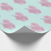 Aangepaste namen of Initialen Glitter Heart Name M Cadeaupapier (Hoek)