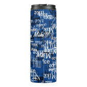 Aangepaste namen overlappende all-over BLUE Thermosbeker (Achterkant)