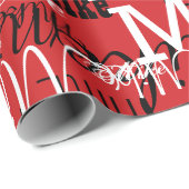 Aangepaste namen overlapten alle over rood cadeaupapier (Rol Hoek)