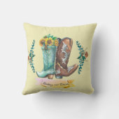 Aangepaste namen Passen getrouwd Rustic Cowboy Boo Kussen (Achterkant)