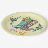 Aangepaste namen Passen getrouwd Rustic Cowboy Boo Papieren Bordje (Gekanteld)