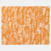 Aangepaste namen Patroon op Oranje kleur Fleece Deken (Voorkant (Horizontaal))