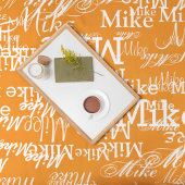 Aangepaste namen Patroon op Oranje kleur Fleece Deken