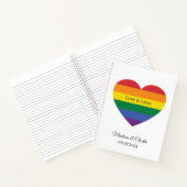 Aangepaste namen Rainbow Heart Notitieboek (Binnen)