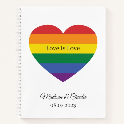 Aangepaste namen Rainbow Heart Notitieboek (Voorkant)