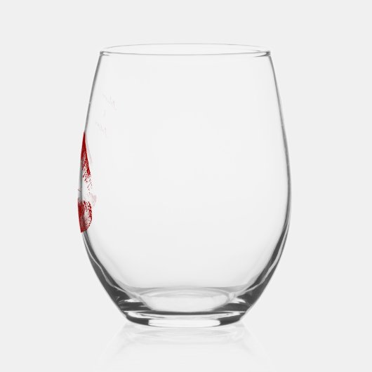 Aangepaste namen Red Lips Script Love Wijnglas Zonder Voet (Links)