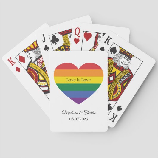 Aangepaste namen Regenboog Hart Pokerkaarten (Achterkant)