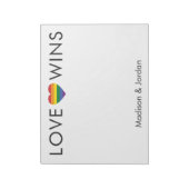 Aangepaste namen regenboog LIEFDE Notitieblok (Linkerzijde)
