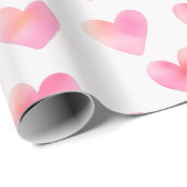 Aangepaste Namen Romantisch Roze Liefdesontwerp - Cadeaupapier (Rol Hoek)