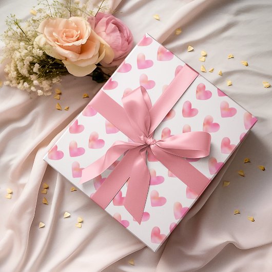 Aangepaste Namen Romantisch Roze Liefdesontwerp - Cadeaupapier