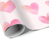 Aangepaste Namen Romantisch Roze Liefdesontwerp - Cadeaupapier (Rol Hoek)
