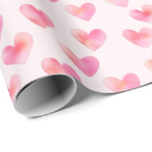 Aangepaste Namen Romantisch Roze Liefdesontwerp - Cadeaupapier (Rol Hoek)