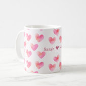 Aangepaste Namen Romantisch Roze Liefdesontwerp - Koffiemok (Voorkant links)